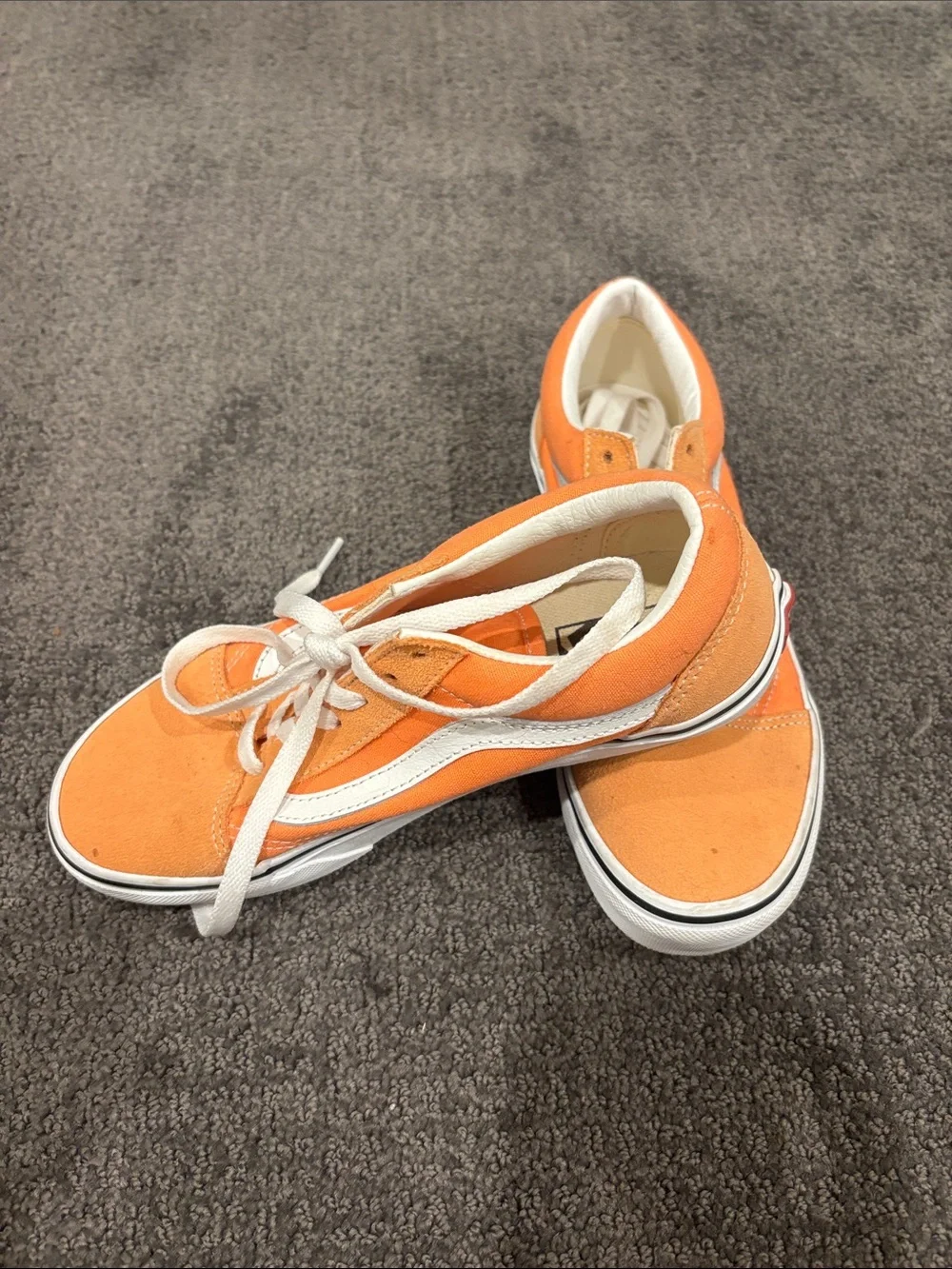 Vans Kids Old Skool Sneakers in Orange and White